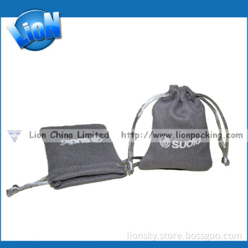 Suede Fabric Drawstring Bags and Pouches (L-079)